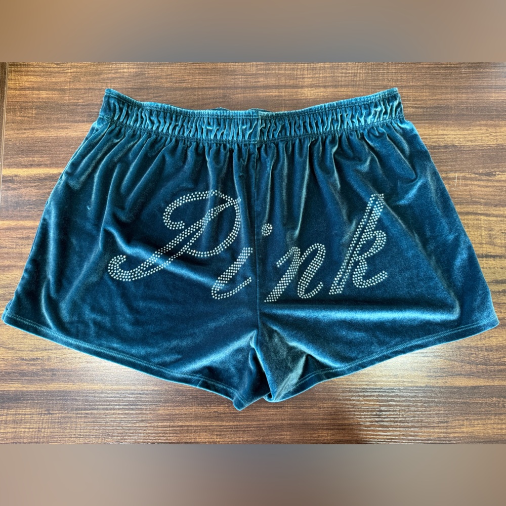PINK Victoria's Secret Women's Teal Velvet Shorts size M